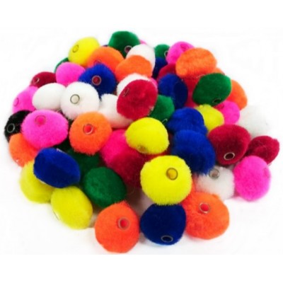 Pompons Enfilables 1/2″ Couleurs assorties /100